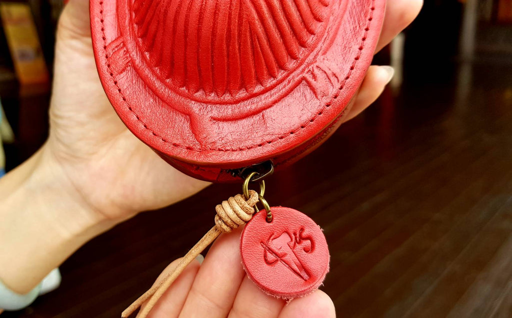 L.I.S本革工坊 | ✤專利商品✤【客製化刻字】植鞣牛皮 真皮古早味紅龜粿 長壽吉祥零錢包 專利編號M611914