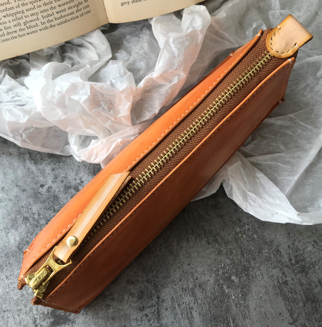L.I.S本革工坊 |【客製化禮物】TALON經典復古真皮拉鍊/手工筆袋 紀念 中秋節禮物